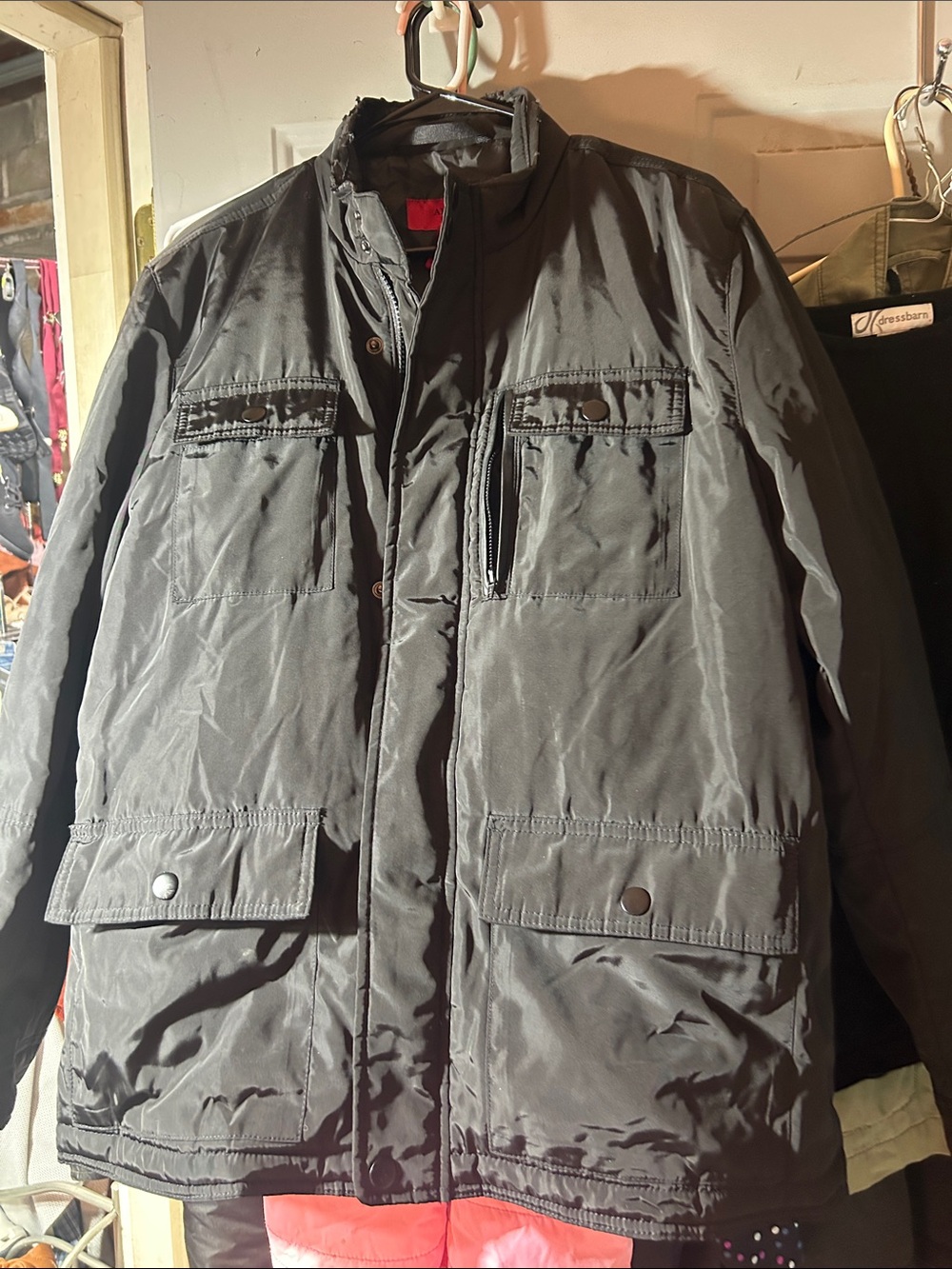 Alfani Men's Gray Field Jacket with Multiple Pockets
